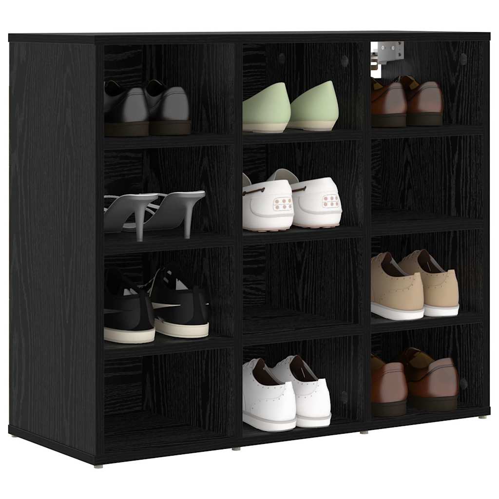 Vidaxxl meuble à chaussures chêne noir 77,5 x 30 x 67 cm bois d'ingénierie