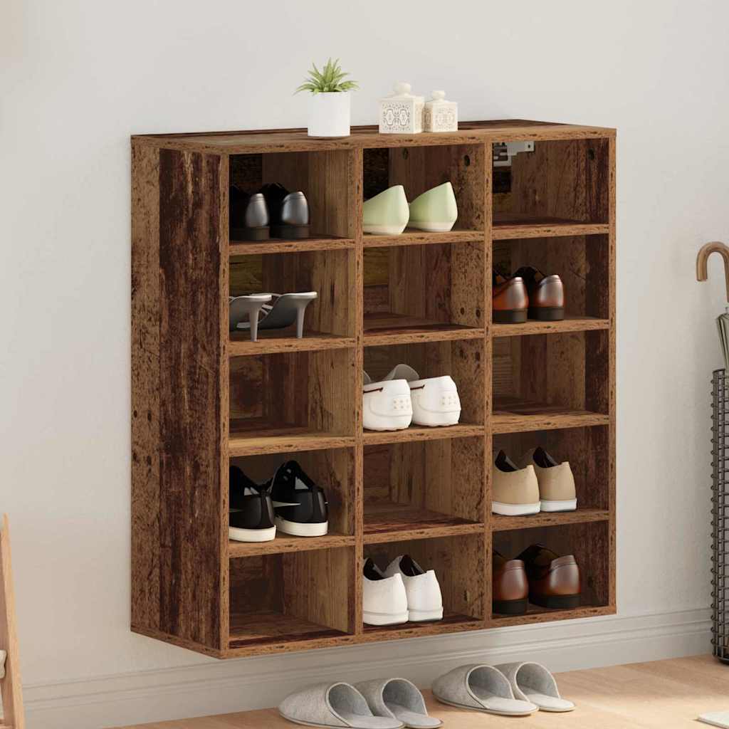 Vidaxx meuble à chaussures avec étagère vieux bois 77,5 x 30 x 83,5 cm bois d'ingénierie