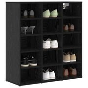 Vidaxxl meuble à chaussures chêne noir 77,5 x 30 x 83,5 cm bois d'ingénierie - afbeelding 3