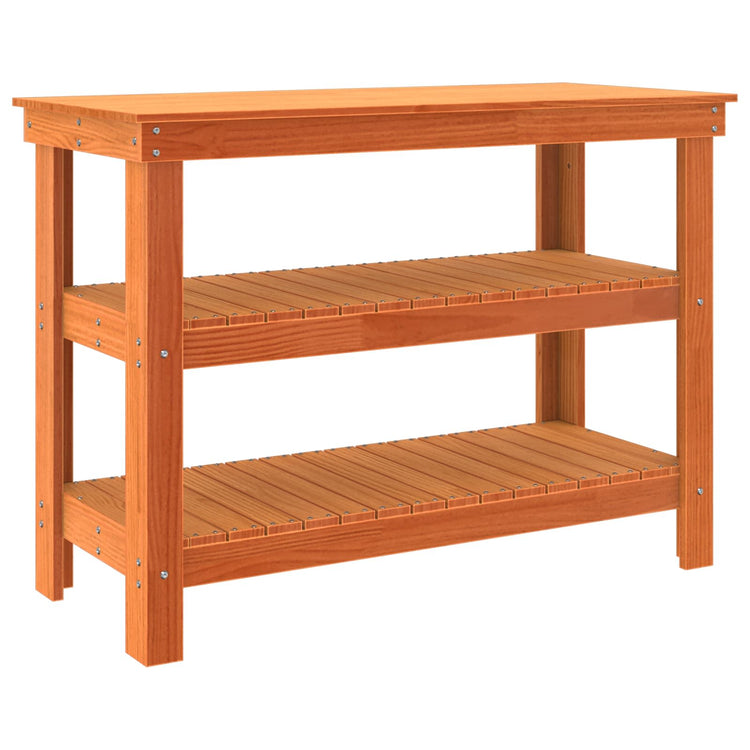 Vidaxx établi cire marron 110,5 x 50 x 80 cm bois de pin massif