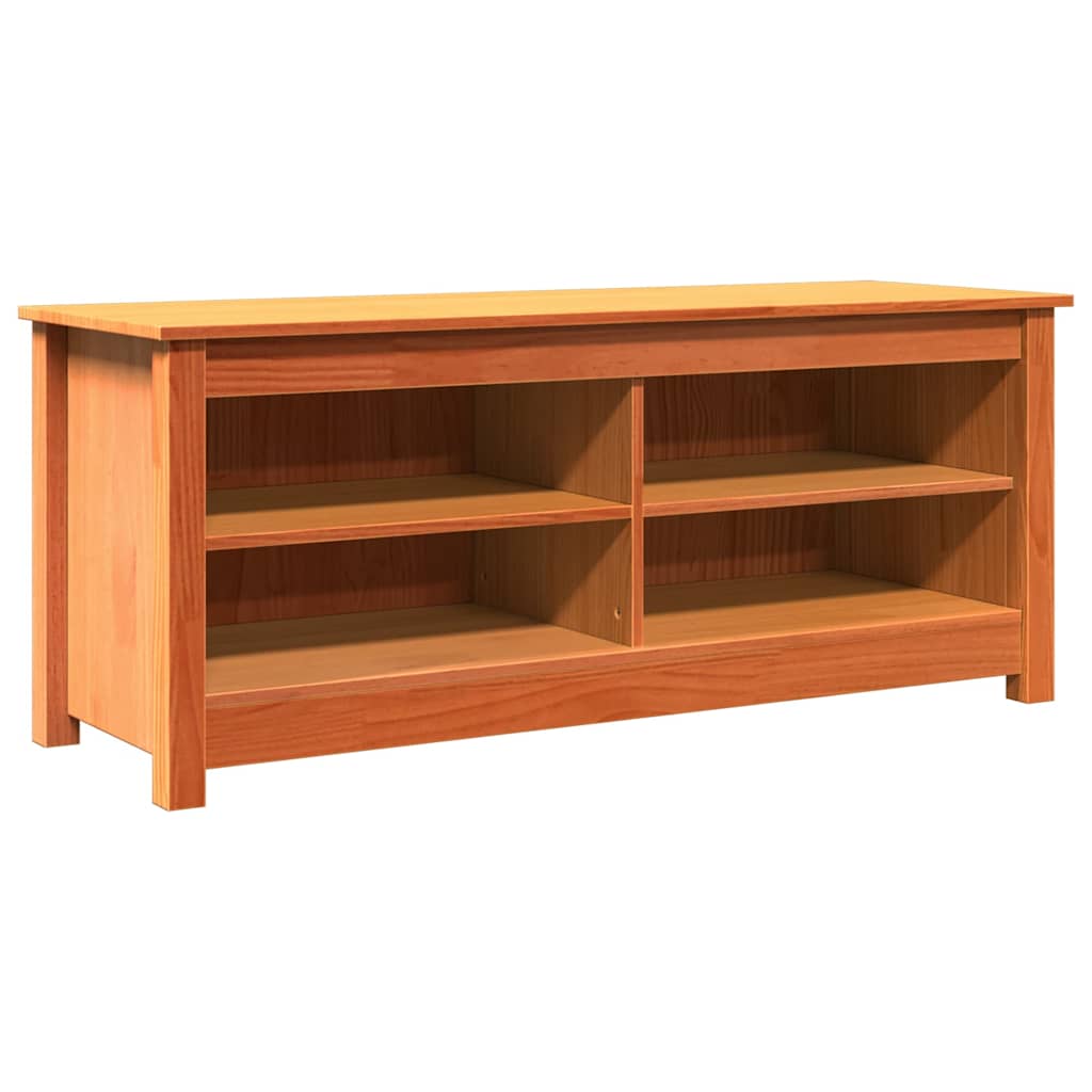 Vidaxx banc de rangement cire marron 110 x 38 x 45,5 cm bois de pin massif