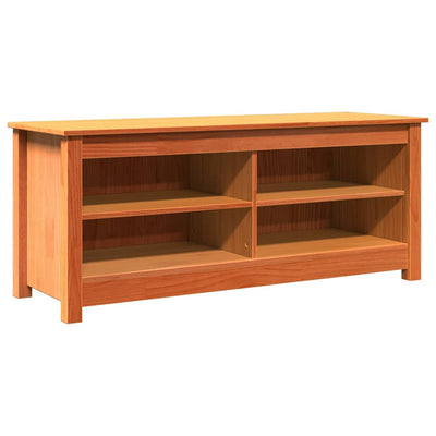 Vidaxx banc de rangement cire marron 110 x 38 x 45,5 cm bois de pin massif