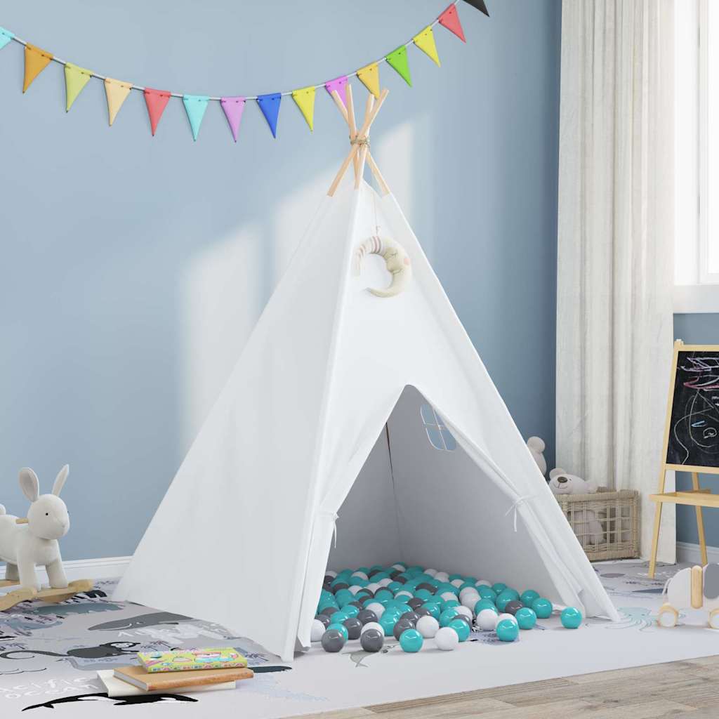 Vidaxl tente tipi blanc 120 x 120 x 150 cm tissu et plastique