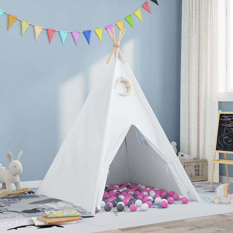 Vidaxl tente tipi blanc 120 x 120 x 150 cm tissu et plastique
