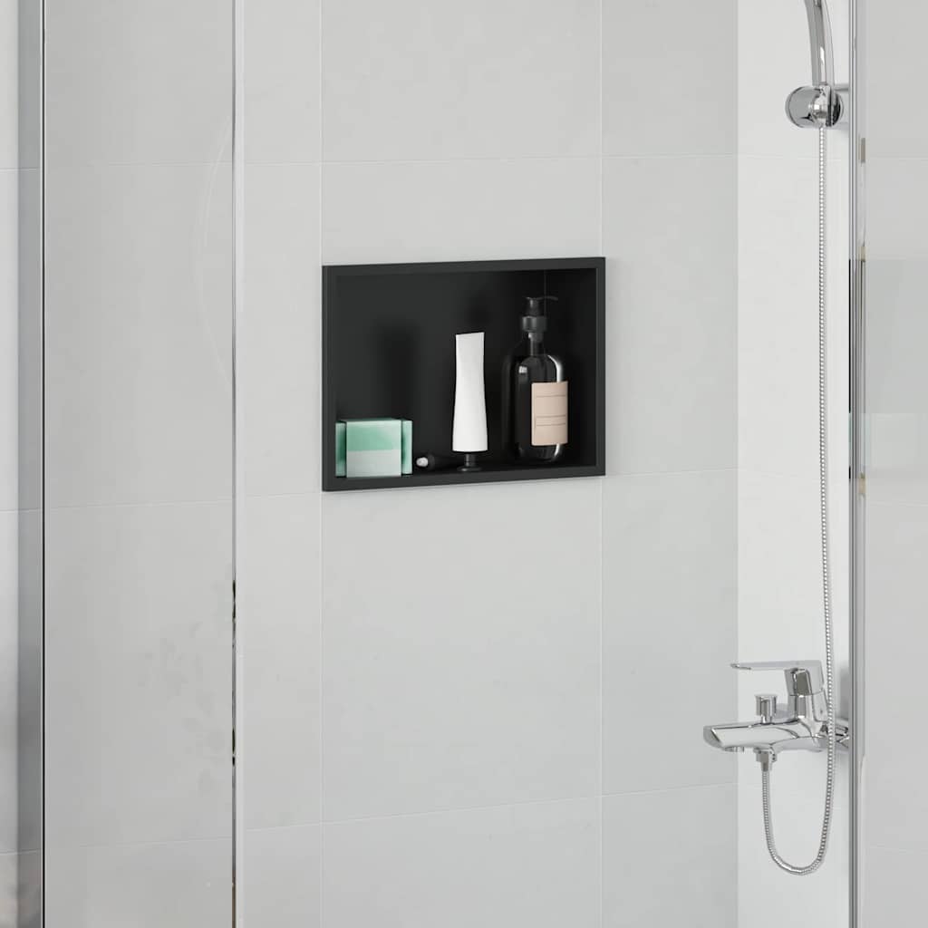 Vidaxx niche de douche noir 30 x 20 x 9,5 cm en acier inoxydable