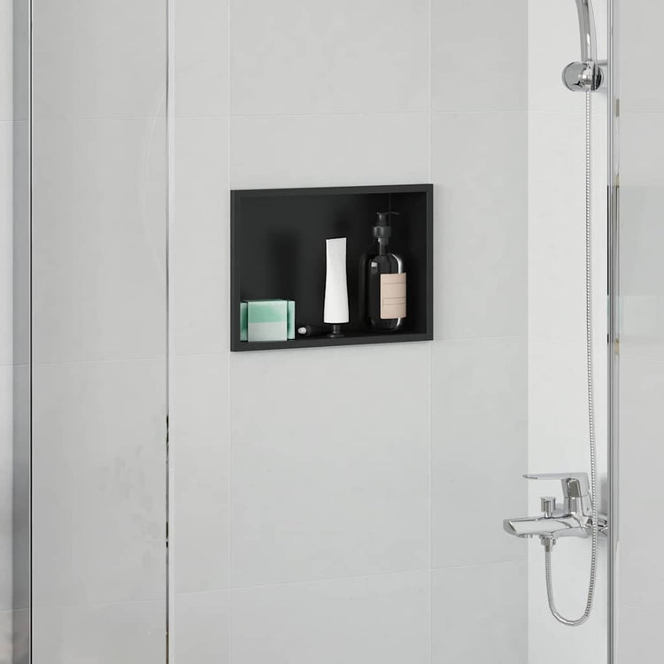 Vidaxx niche de douche noir 30 x 20 x 9,5 cm en acier inoxydable