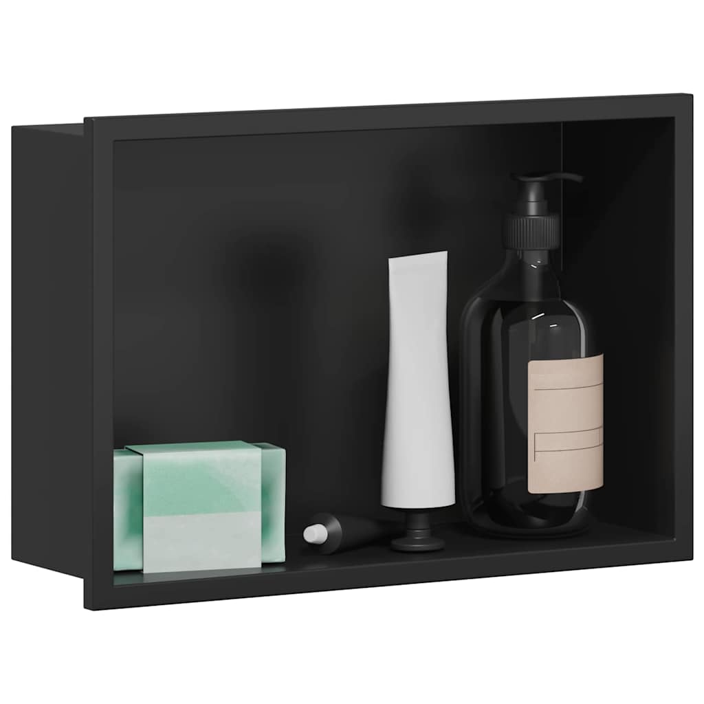 Vidaxx niche de douche noir 30 x 20 x 9,5 cm en acier inoxydable