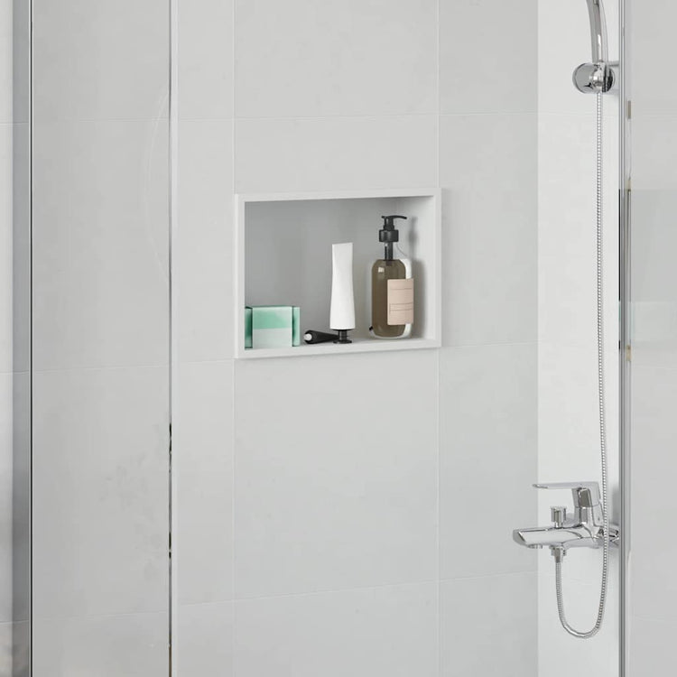 VidaXL niche de douche blanc 30 x 20 x 9,5 cm en acier inoxydable