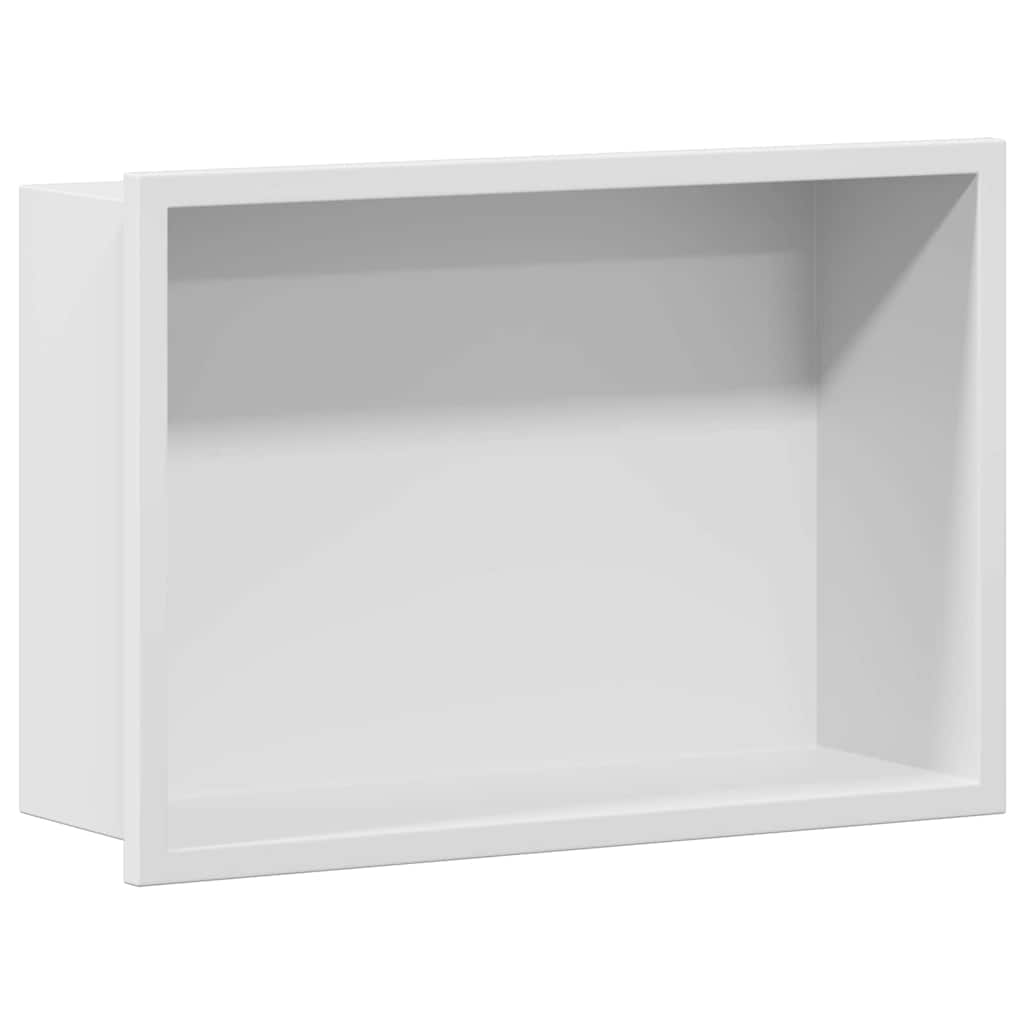VidaXL niche de douche blanc 30 x 20 x 9,5 cm en acier inoxydable