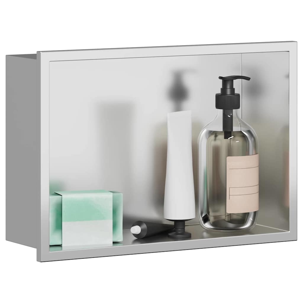 VidaXL niche de douche argent 30 x 20 x 9,5 cm en acier inoxydable