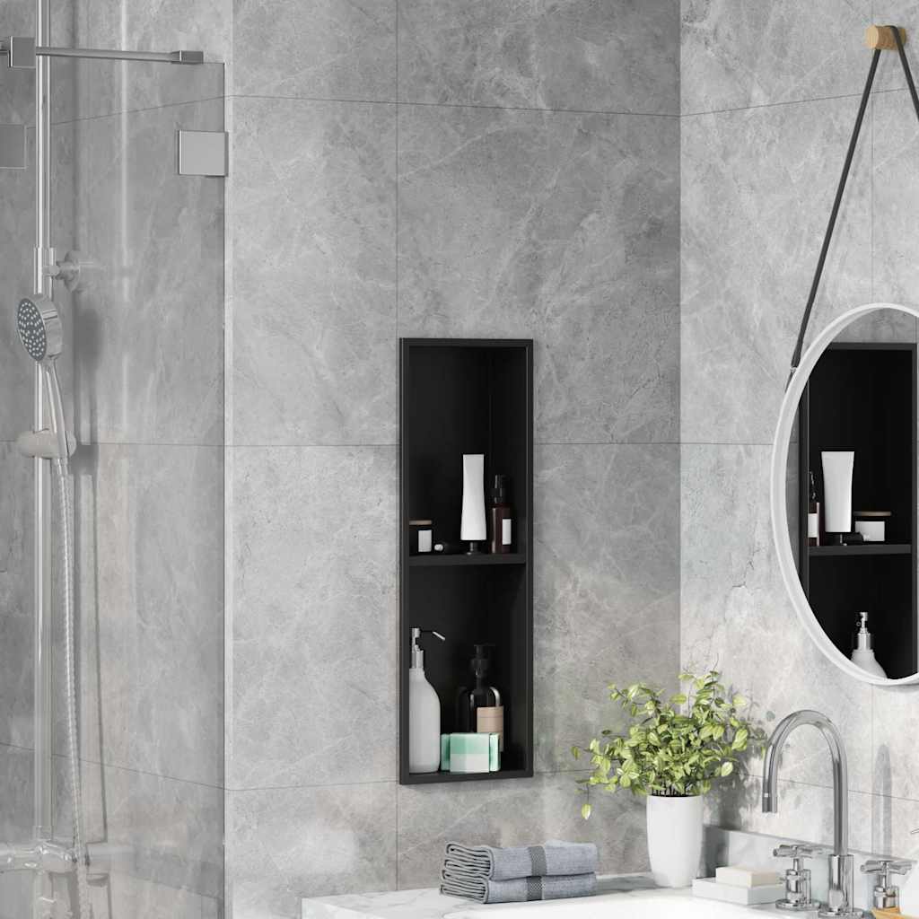Vidaxx niche de douche noir 60 x 20 x 9,5 cm en acier inoxydable