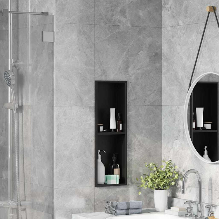 Vidaxx niche de douche noir 60 x 20 x 9,5 cm en acier inoxydable