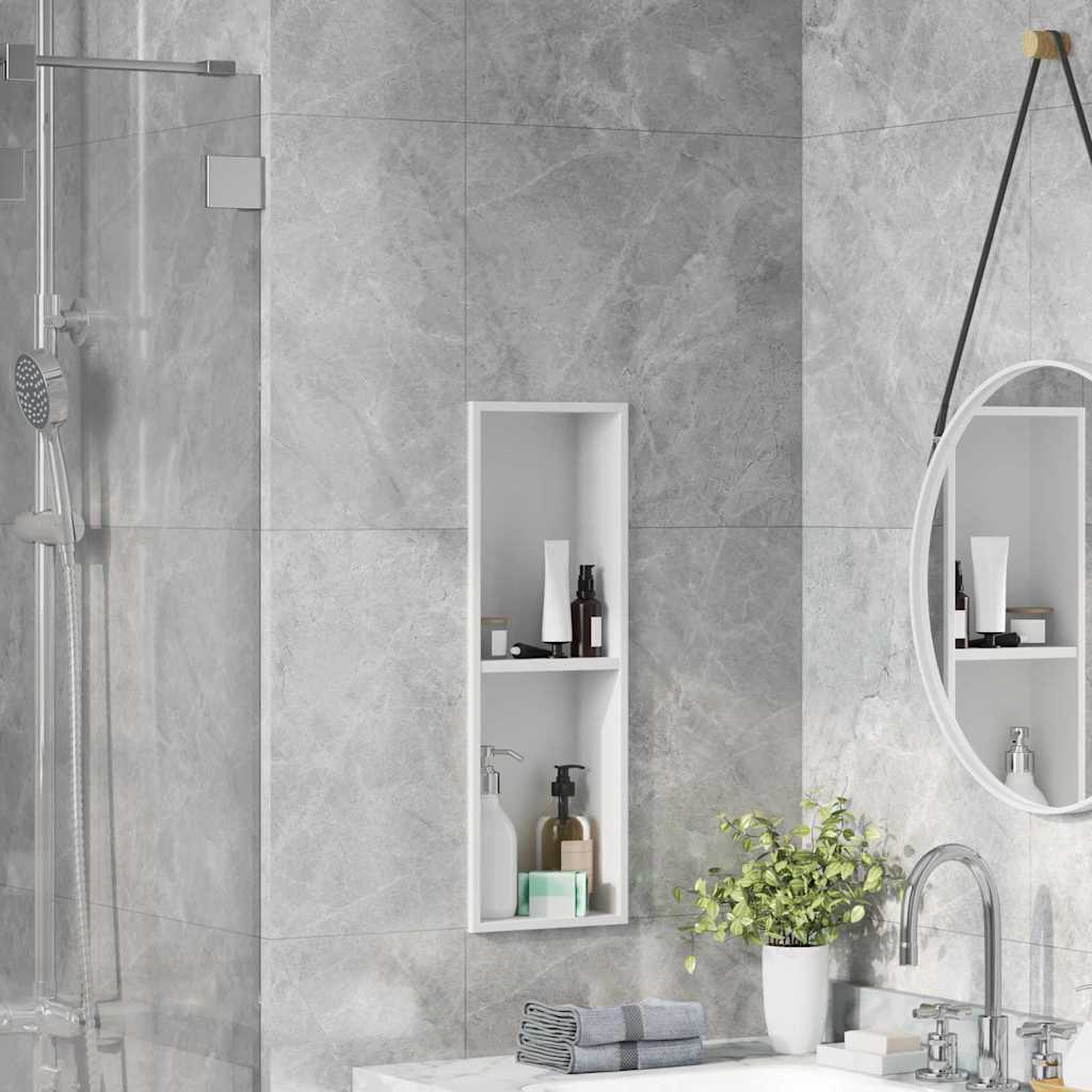 VidaXL niche de douche blanc 60 x 20 x 9,5 cm en acier inoxydable