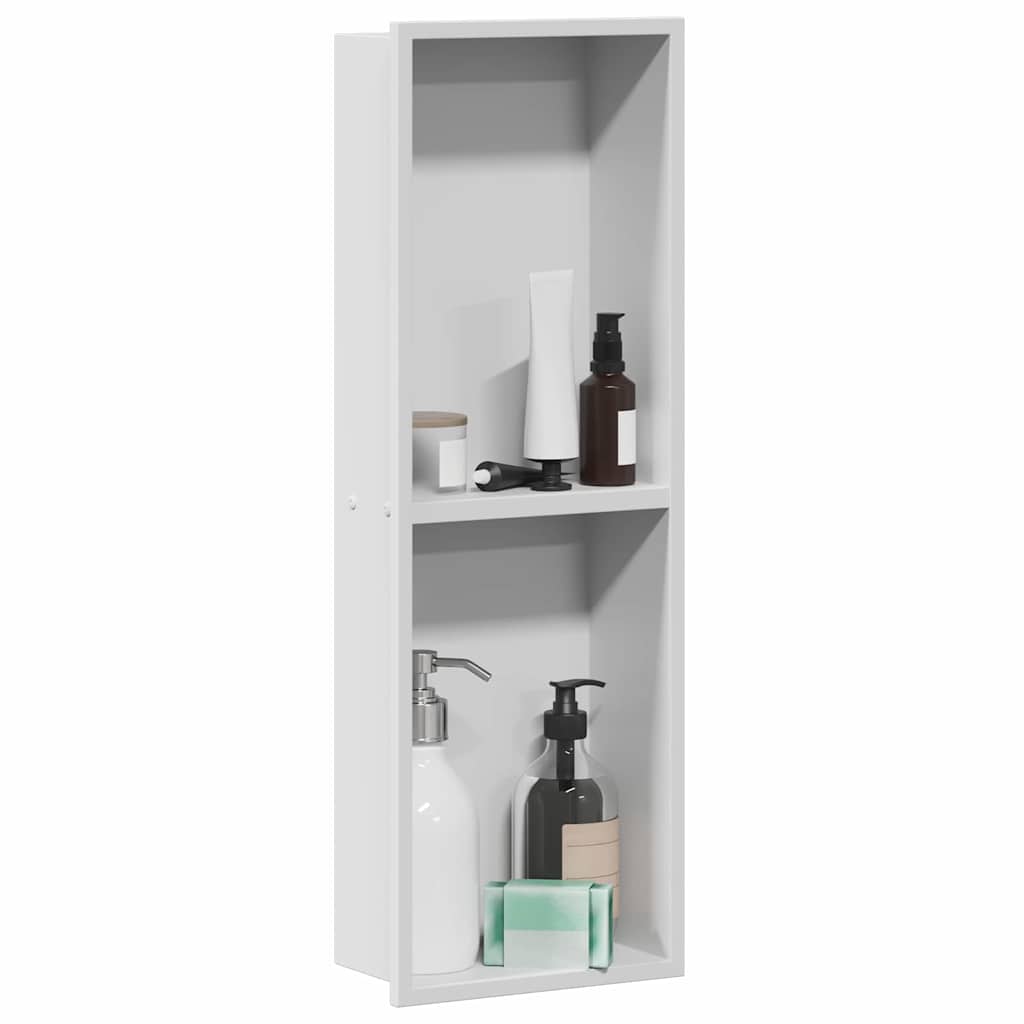 VidaXL niche de douche blanc 60 x 20 x 9,5 cm en acier inoxydable
