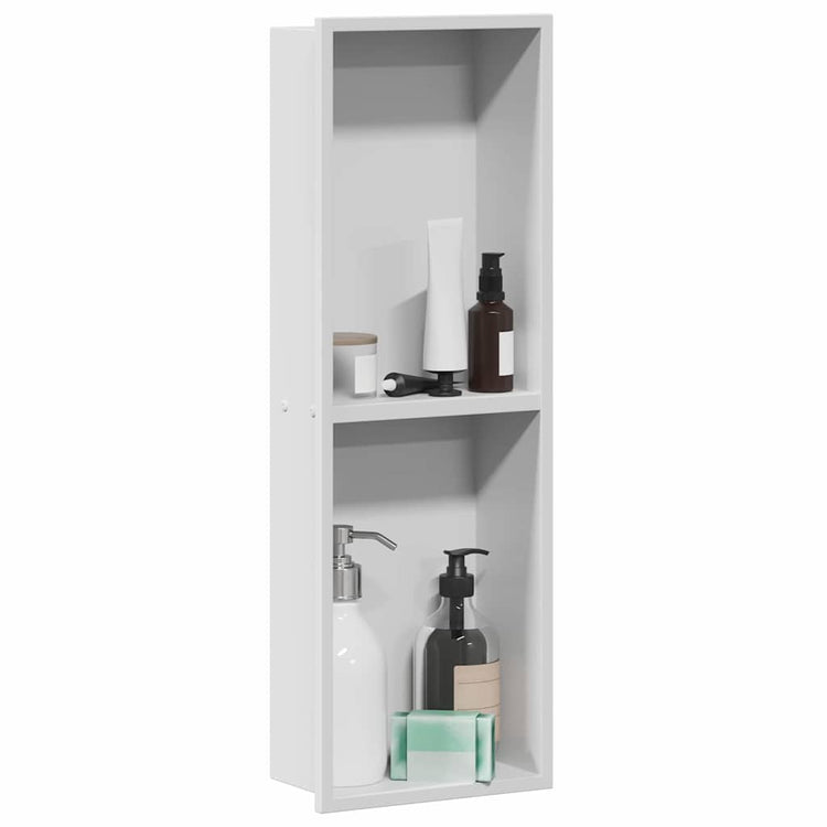VidaXL niche de douche blanc 60 x 20 x 9,5 cm en acier inoxydable