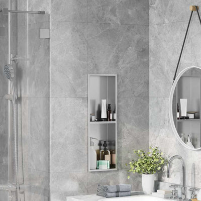 VidaXL niche de douche argent 60 x 20 x 9,5 cm en acier inoxydable