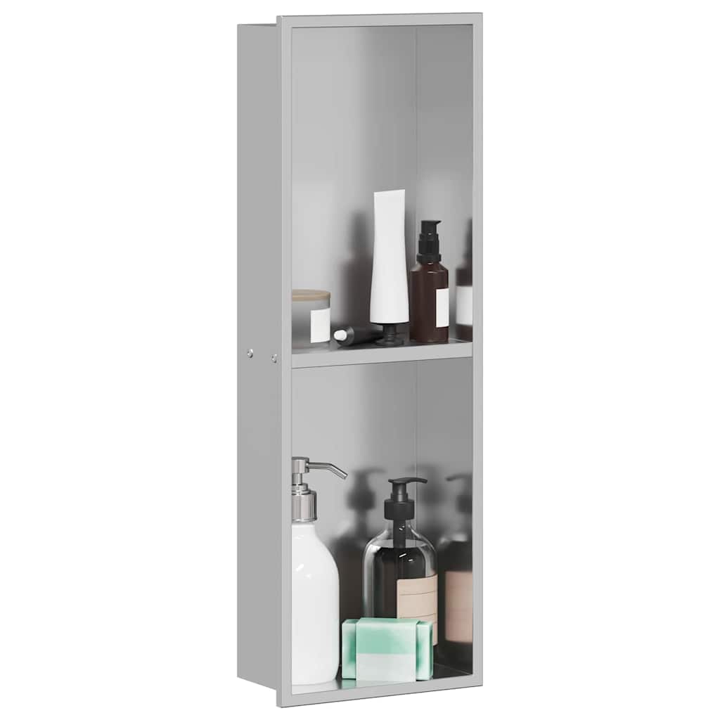 VidaXL niche de douche argent 60 x 20 x 9,5 cm en acier inoxydable
