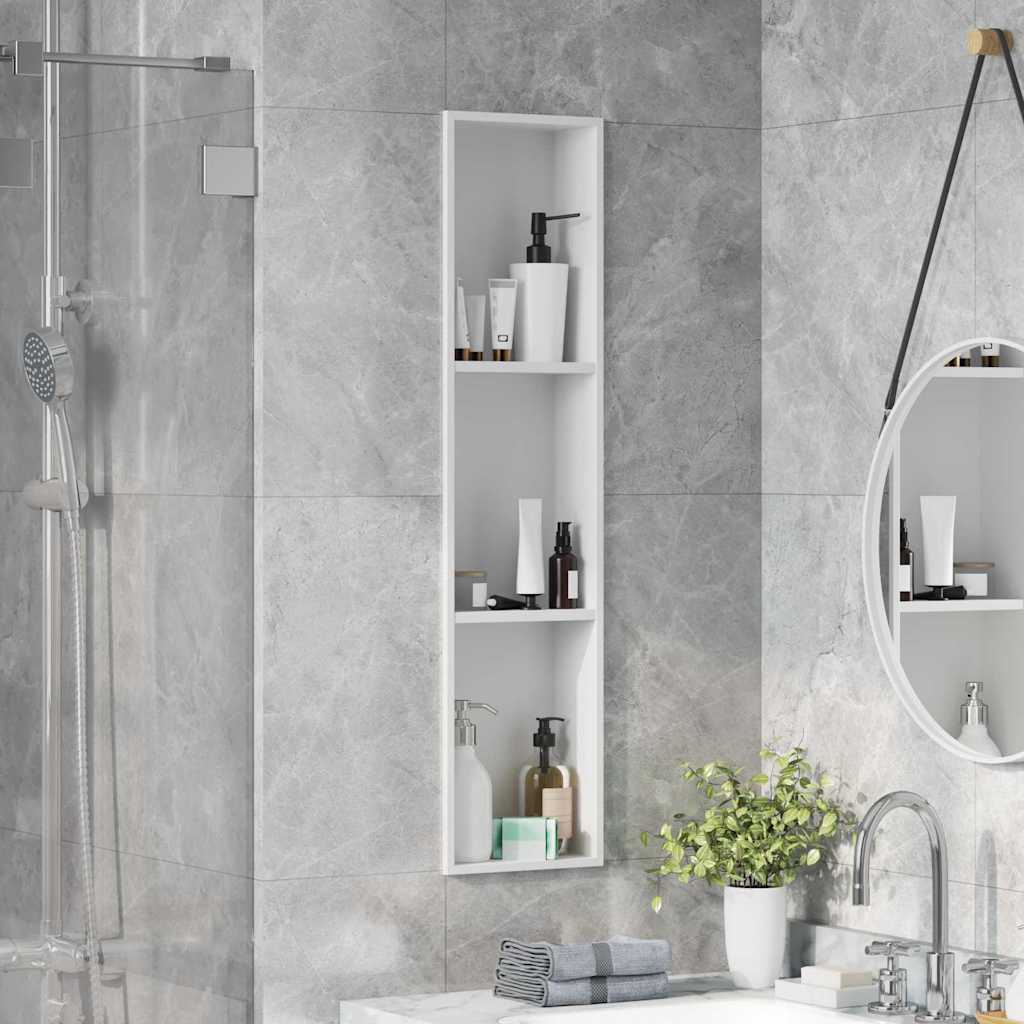 VidaXL niche de douche blanc 90 x 20 x 9,5 cm en acier inoxydable