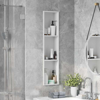VidaXL niche de douche blanc 90 x 20 x 9,5 cm en acier inoxydable