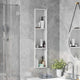 VidaXL niche de douche blanc 90 x 20 x 9,5 cm en acier inoxydable