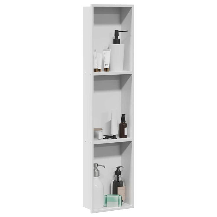 VidaXL niche de douche blanc 90 x 20 x 9,5 cm en acier inoxydable