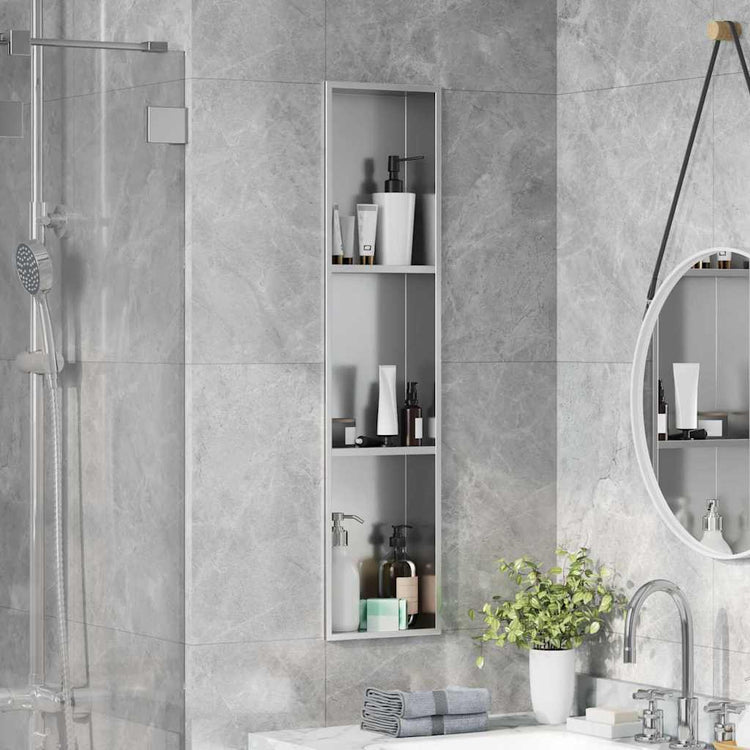 VidaXL niche de douche argent 90 x 20 x 9,5 cm en acier inoxydable