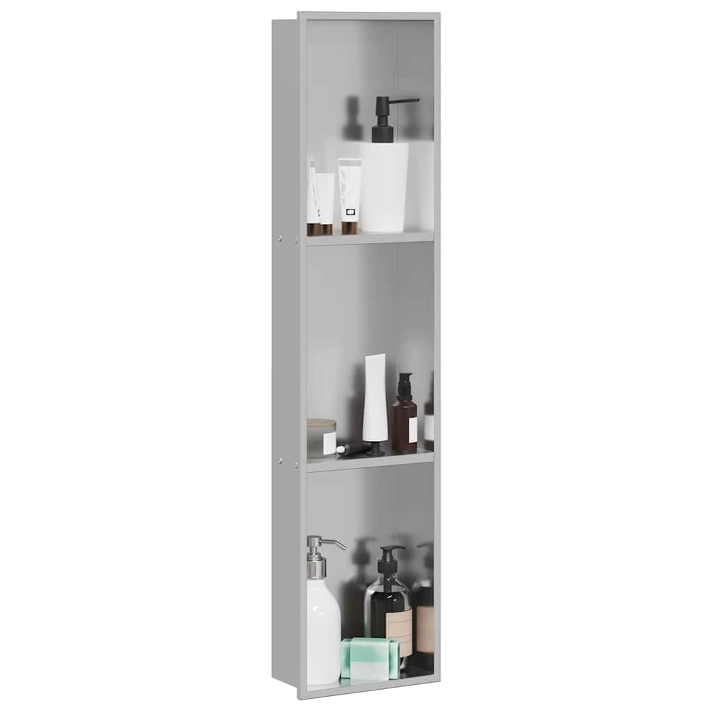 VidaXL niche de douche argent 90 x 20 x 9,5 cm en acier inoxydable