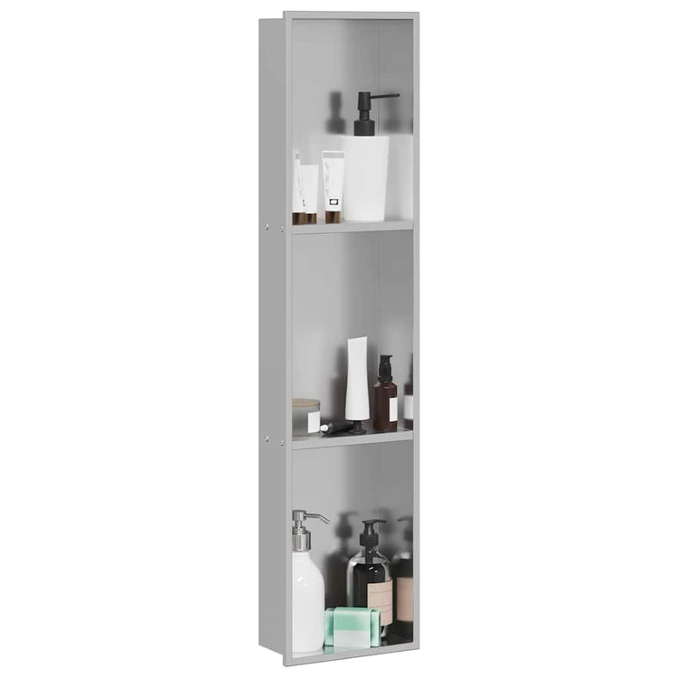 VidaXL niche de douche argent 90 x 20 x 9,5 cm en acier inoxydable