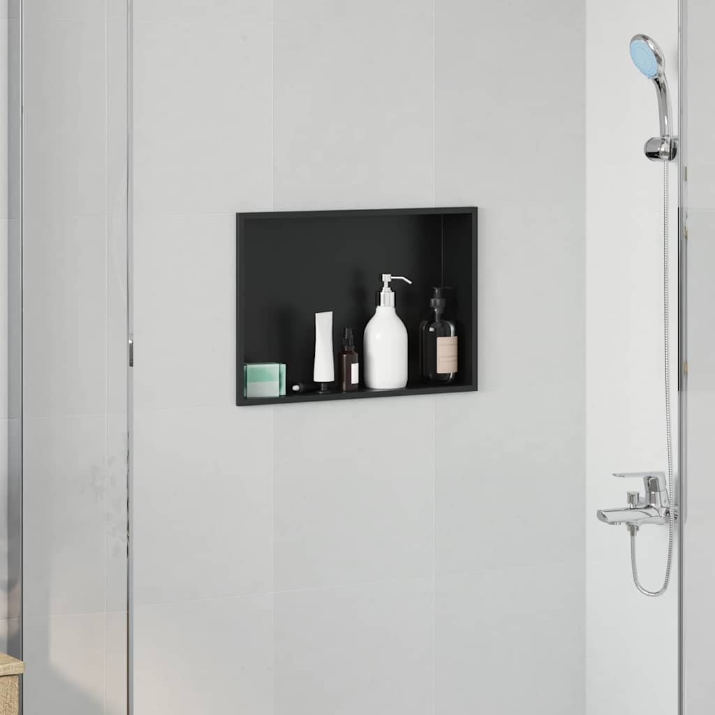 Vidaxx niche de douche noir 45 x 30 x 9,5 cm en acier inoxydable