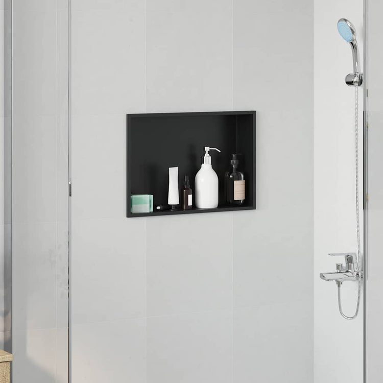 Vidaxx niche de douche noir 45 x 30 x 9,5 cm en acier inoxydable