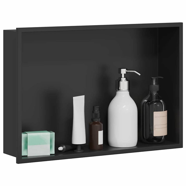 Vidaxx niche de douche noir 45 x 30 x 9,5 cm en acier inoxydable