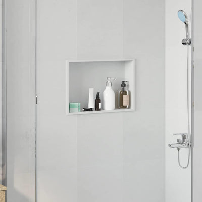 VidaXL niche de douche blanc 45 x 30 x 9,5 cm en acier inoxydable
