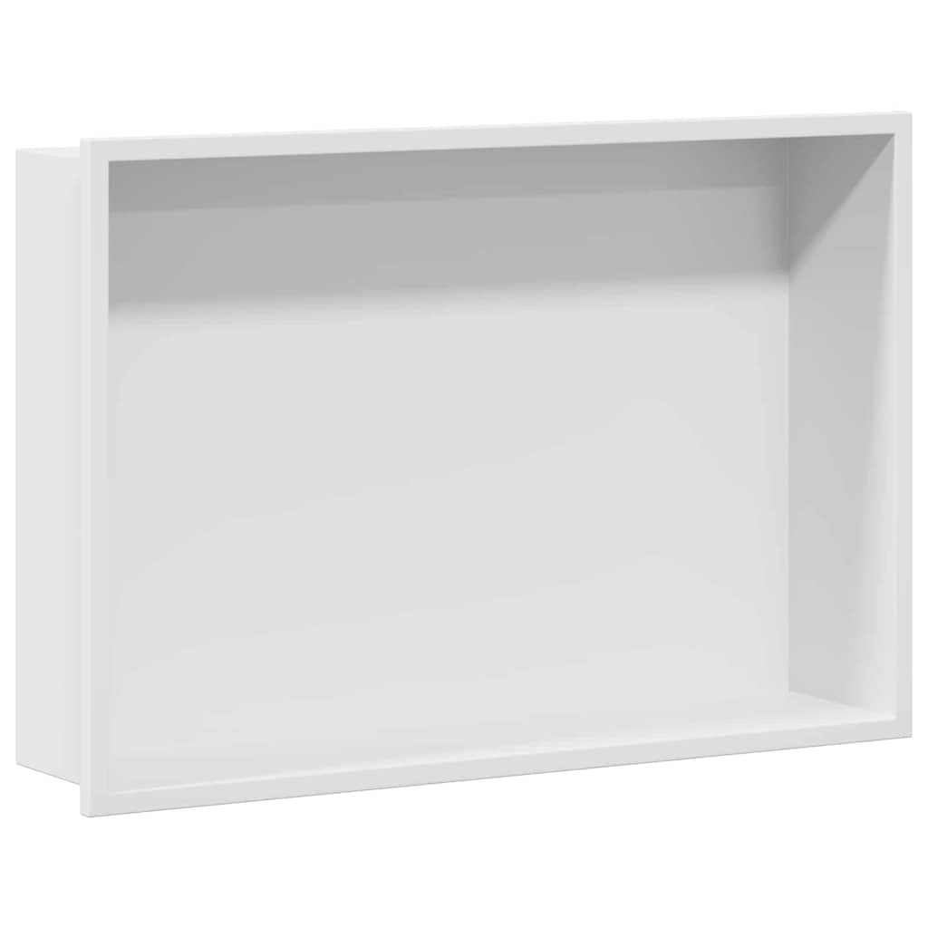 VidaXL niche de douche blanc 45 x 30 x 9,5 cm en acier inoxydable
