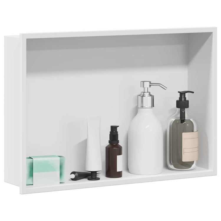 VidaXL niche de douche blanc 45 x 30 x 9,5 cm en acier inoxydable