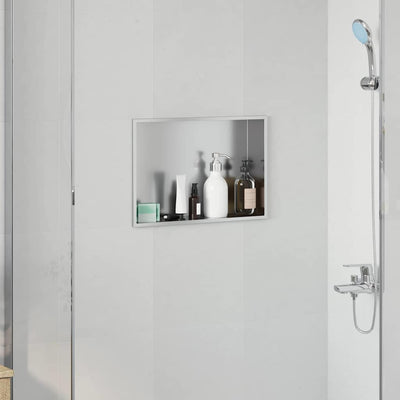 VidaXL niche de douche argent 45 x 30 x 9,5 cm en acier inoxydable