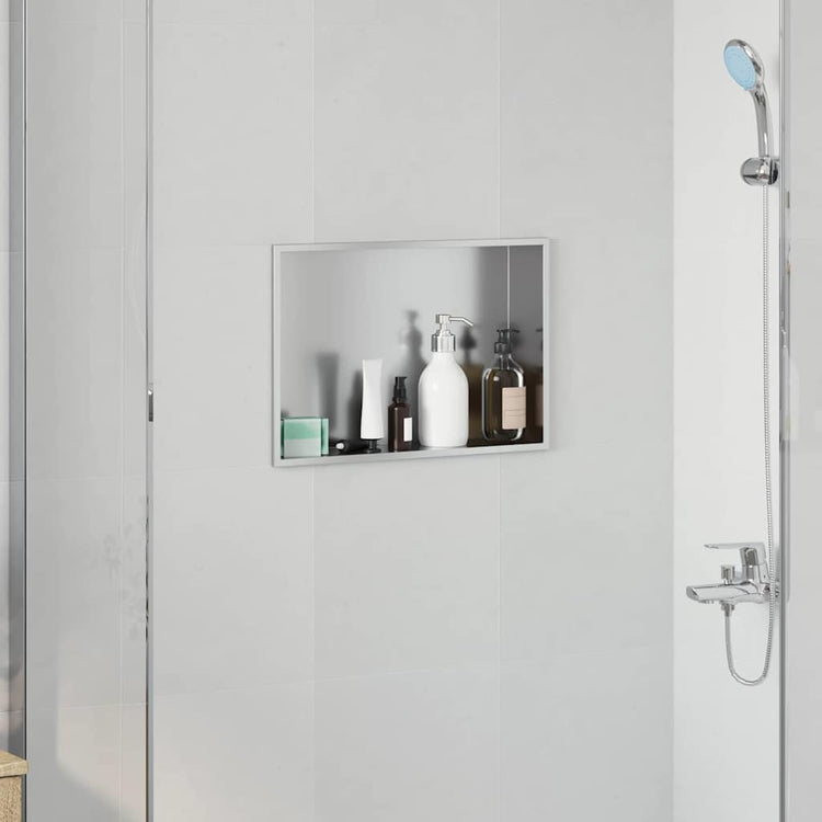 VidaXL niche de douche argent 45 x 30 x 9,5 cm en acier inoxydable