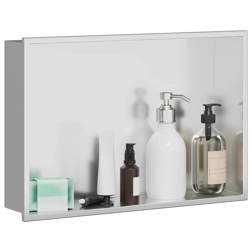 VidaXL niche de douche argent 45 x 30 x 9,5 cm en acier inoxydable
