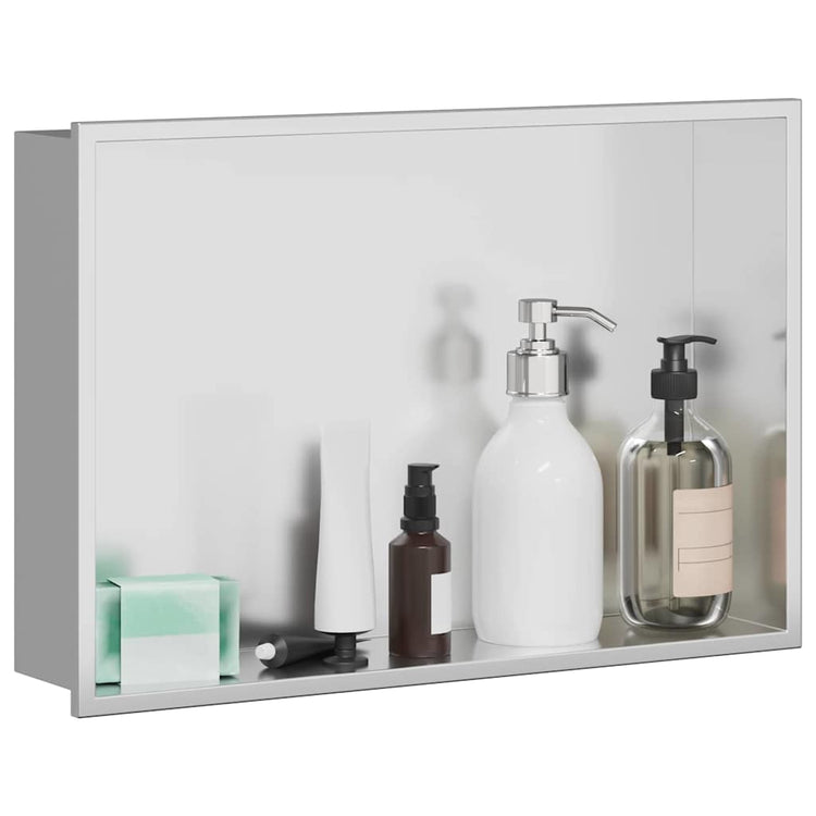 VidaXL niche de douche argent 45 x 30 x 9,5 cm en acier inoxydable