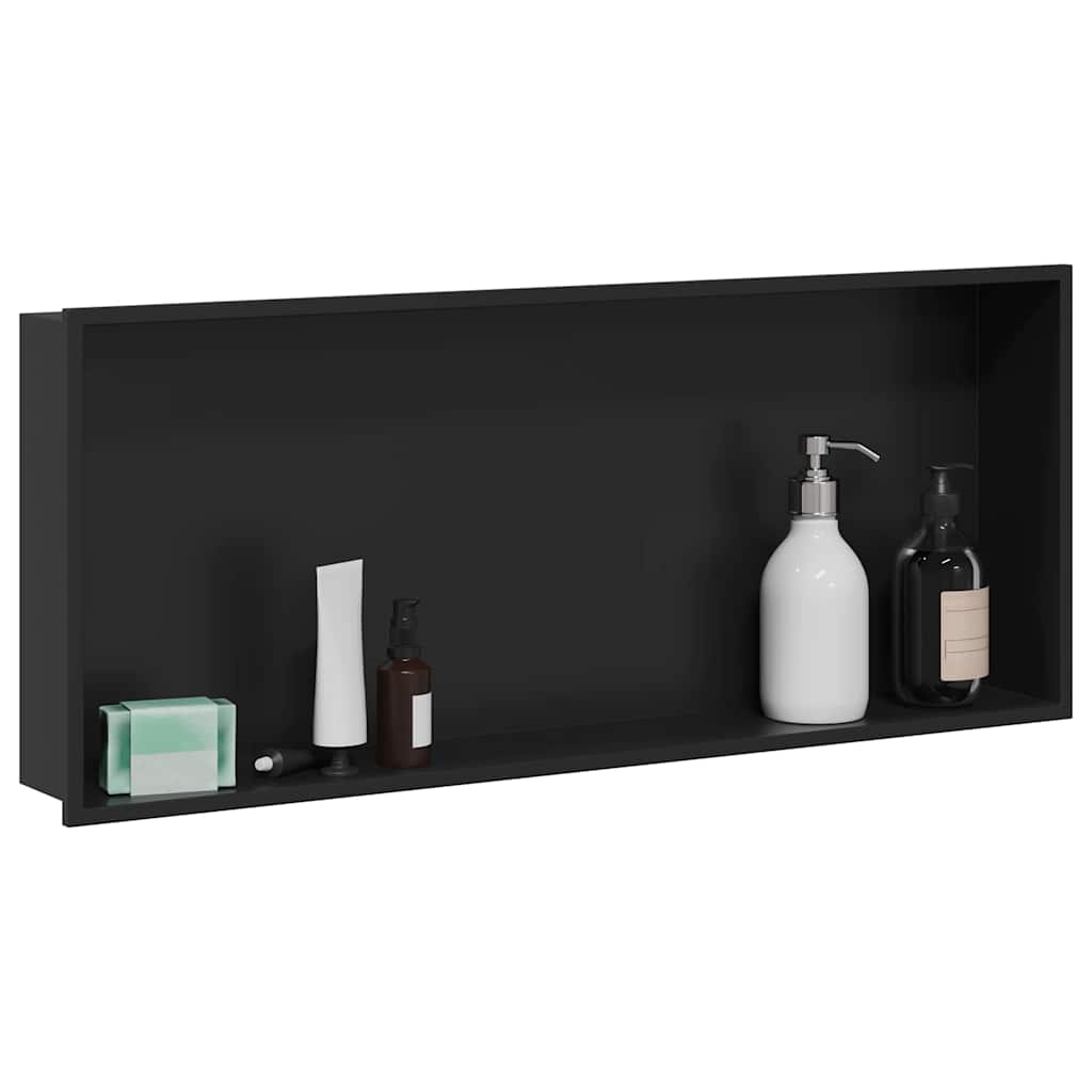 VidaXL niche de douche noir 75 x 30 x 9,5 cm en acier inoxydable
