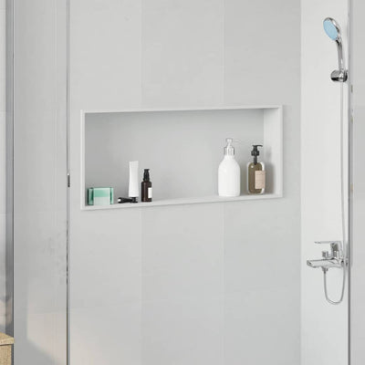 VidaXL niche de douche blanc 75 x 30 x 9,5 cm en acier inoxydable