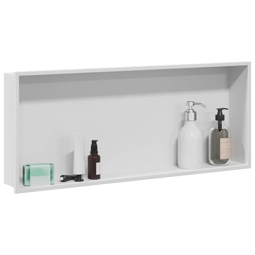 VidaXL niche de douche blanc 75 x 30 x 9,5 cm en acier inoxydable