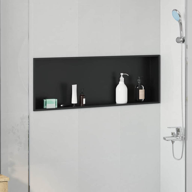 Vidaxx niche de douche noir 90 x 30 x 9,5 cm en acier inoxydable