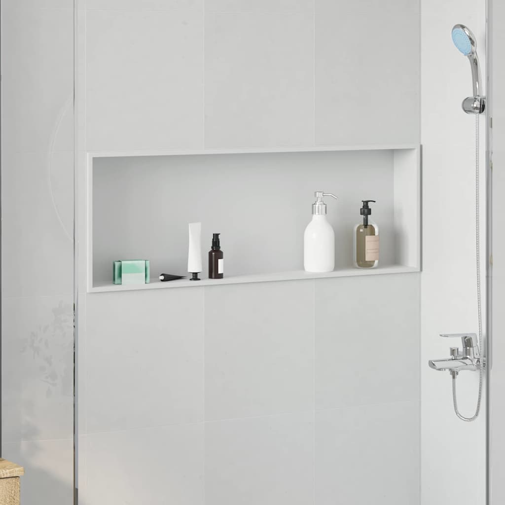 VidaXL niche de douche blanc 90 x 30 x 9,5 cm en acier inoxydable