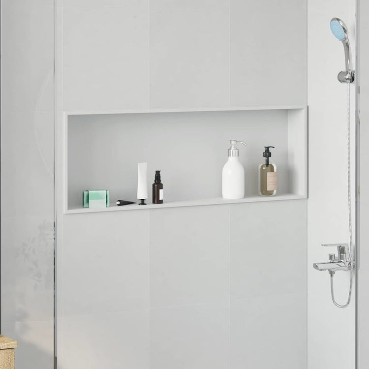 VidaXL niche de douche blanc 90 x 30 x 9,5 cm en acier inoxydable