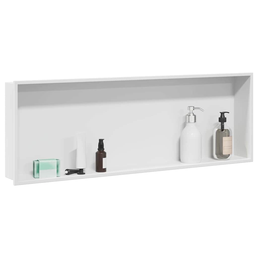 VidaXL niche de douche blanc 90 x 30 x 9,5 cm en acier inoxydable