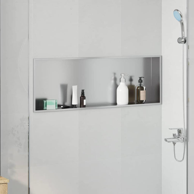 VidaXL niche de douche argent 90 x 30 x 9,5 cm en acier inoxydable