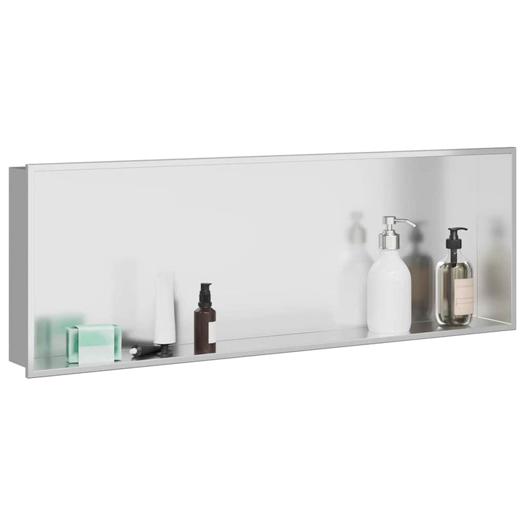 VidaXL niche de douche argent 90 x 30 x 9,5 cm en acier inoxydable