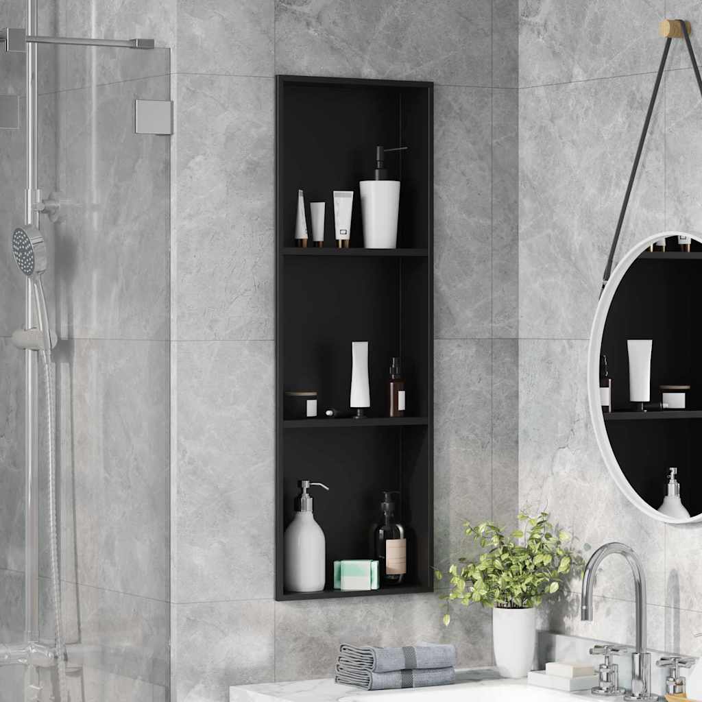 Vidaxx niche de douche noir 90 x 30 x 9,5 cm en acier inoxydable