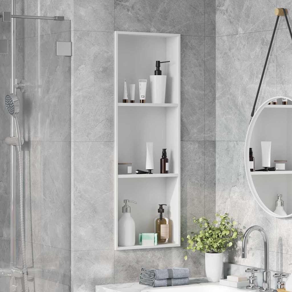 VidaXL niche de douche blanc 90 x 30 x 9,5 cm en acier inoxydable