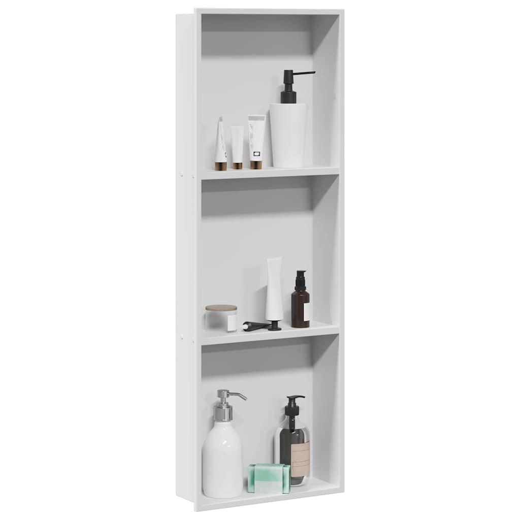 VidaXL niche de douche blanc 90 x 30 x 9,5 cm en acier inoxydable